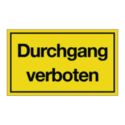 Plaque signalétique Pas de passage L250xB150mm Plastique noir/jaune-1