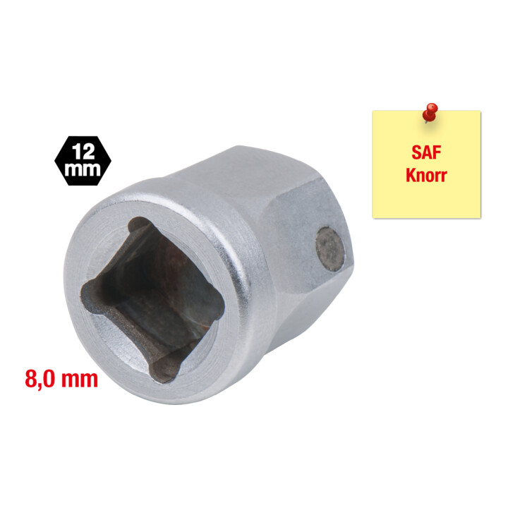 Plaquette carrée spéciale KS Tools avec aimant, 8.0 mm, pour selles SAF et Knorr