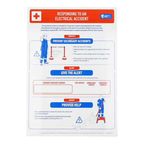 Plaquette de premiers secours en cas d’électrocution KS Tools