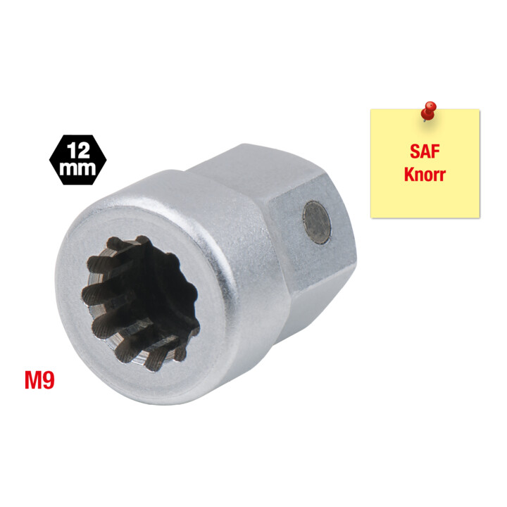Plaquette spéciale KS Tools à dents multiples M9 avec aimant, pour selles SAF et Knorr