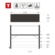 Plate-forme de travail/échafaudage STIER 150 kg EN 131-2