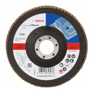 Bosch Disque abrasif à lamelles X431 Standard pour métal, support en tissu de verre plat