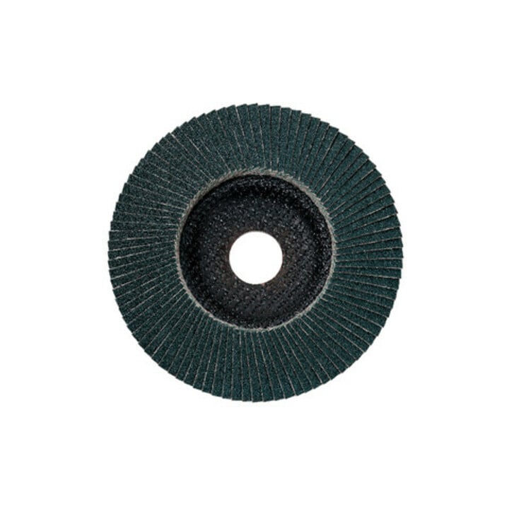 Plateau abrasif à lamelles 115 mm P 60, corindon de zirconium, acier, acier inoxydable, modèle bombé metabo