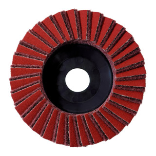 Plateau abrasif à lamelles combiné 125 mm, moyen, avec fibre et papier abrasif metabo