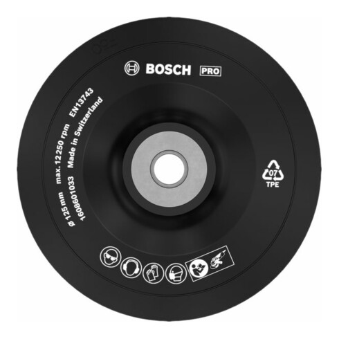 Plateau Bosch standard M14 125 mm 12 500 tr/min 12 500 tr/min