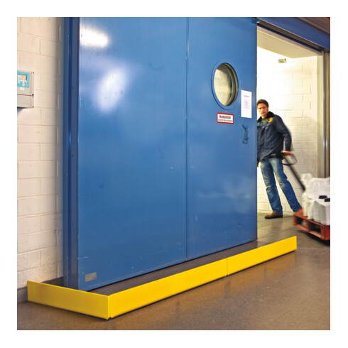 Moravia Panneau de signalisation jaune 800 × 150 × 100 mm, tôle d'acier 10 mm, coins arrondis