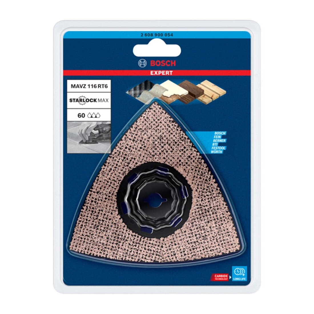 Plateau de ponçage Bosch Expert MAVZ 116 RT6 Lame pour outils multifonctions, 116 mm