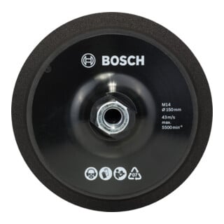 Plateau de ponçage Bosch M14, Ø 150 mm, avec système auto-agrippant