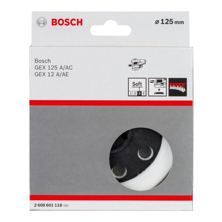 Plateau de ponçage Bosch souple 125 mm pour GEX 12 A GEX 12 AE GEX 125 A GEX 125 AC
