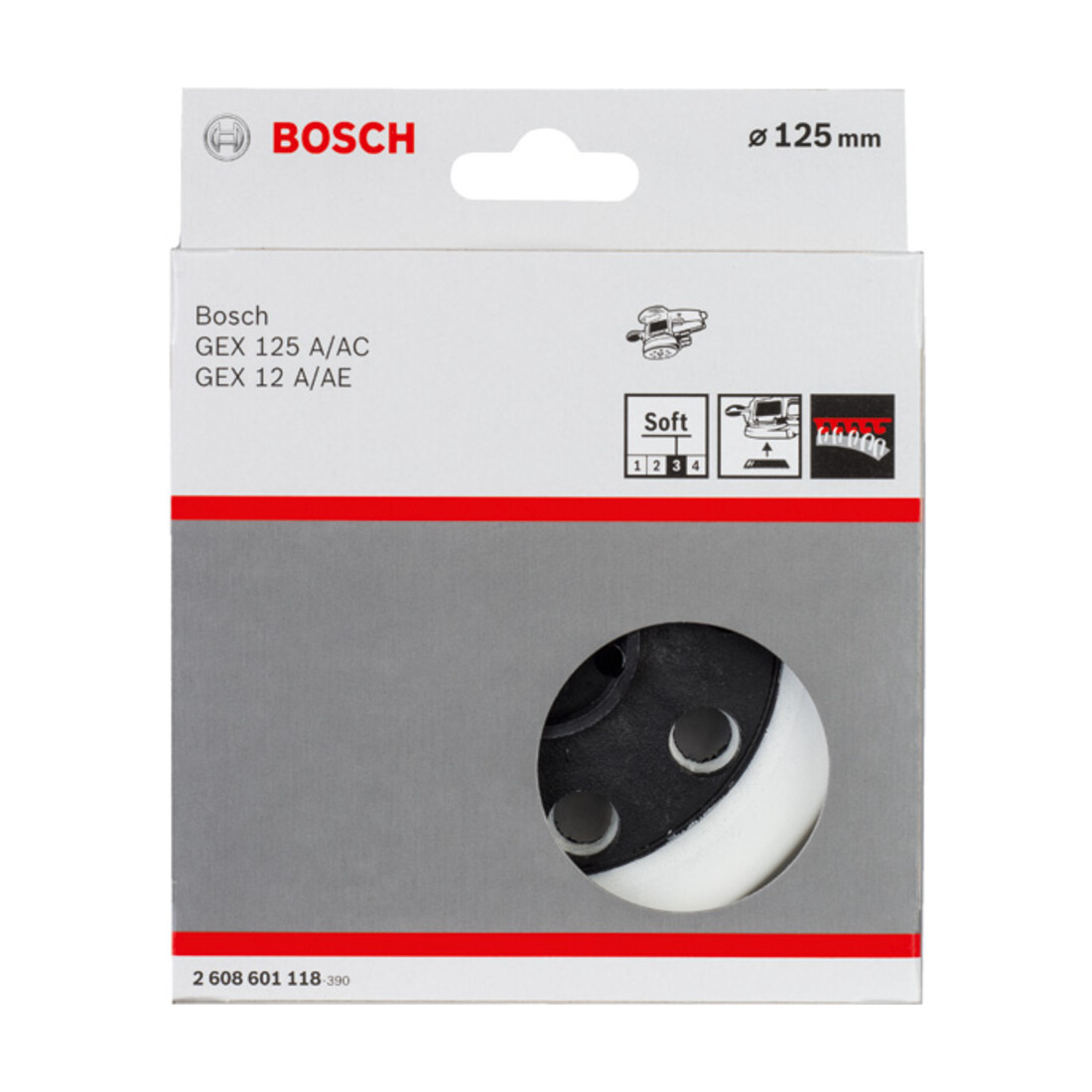 Plateau de ponçage Bosch souple 125 mm pour GEX 12 A GEX 12 AE GEX 125 A GEX 125 AC