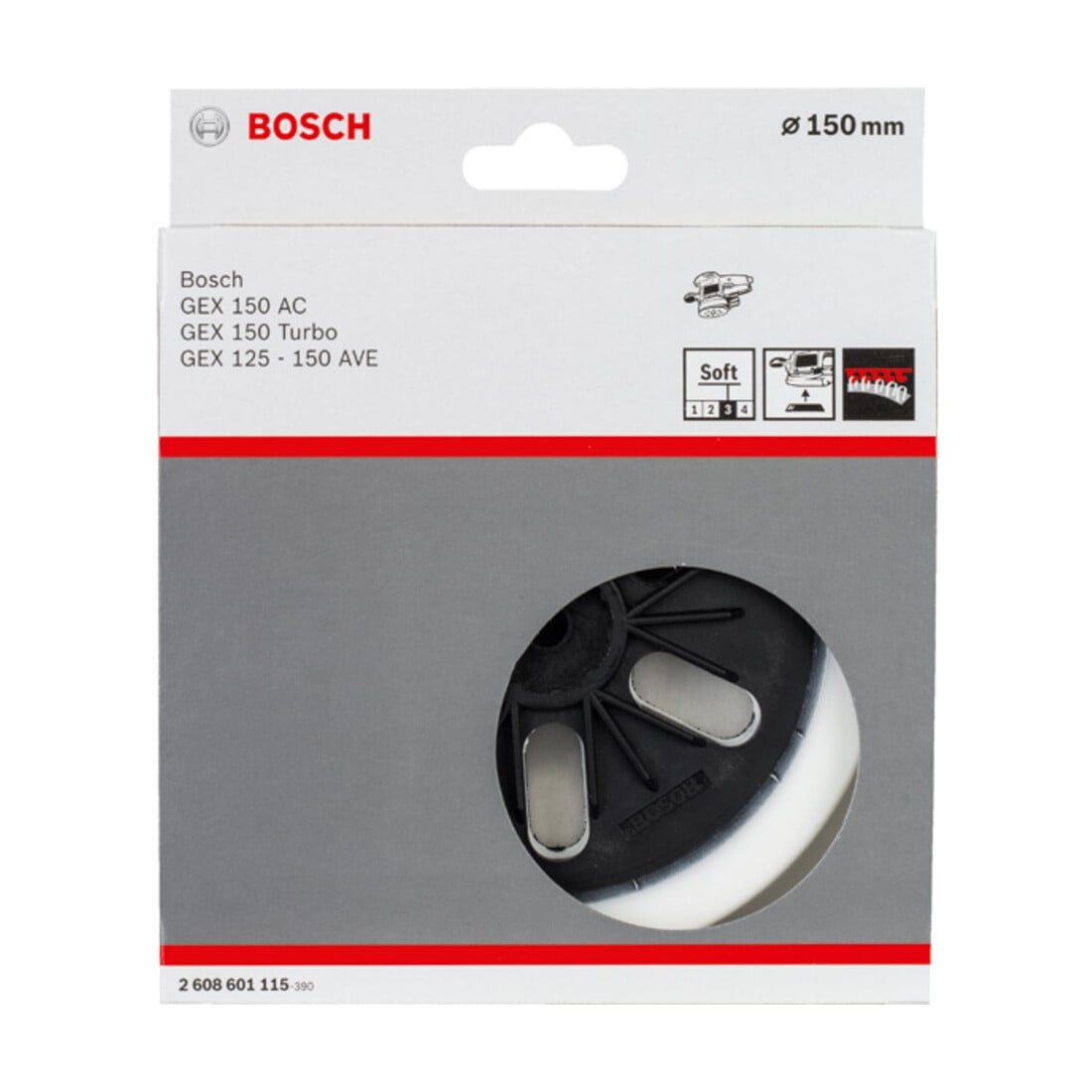 Plateau de ponçage Bosch souple 150 mm pour GEX 125-150 AVE GEX 150 AC GEX 150
