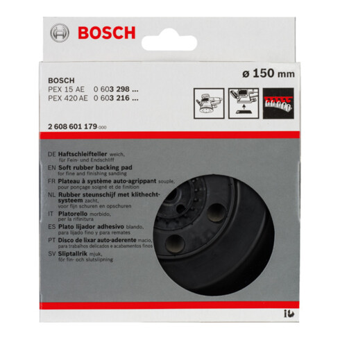 Plateau de ponçage Bosch souple 150 mm pour PEX 15 et PEX 420 AE