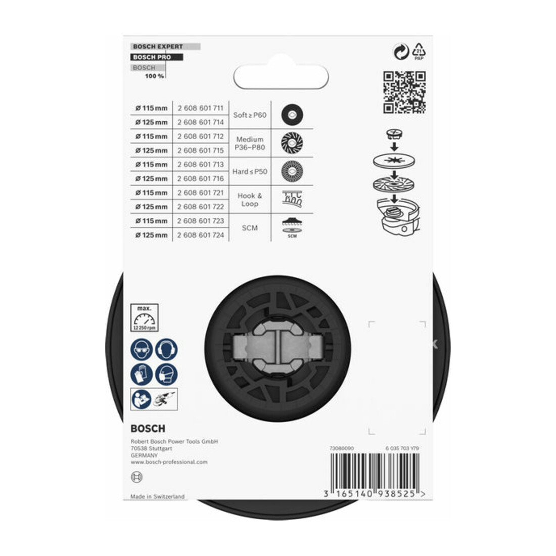 Plateau support Bosch X-LOCK 115 mm dur