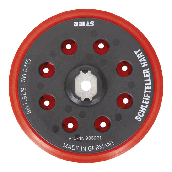 Plateau-support dur STIER D123 mm 5/16" M8 pour ponceuses excentriques