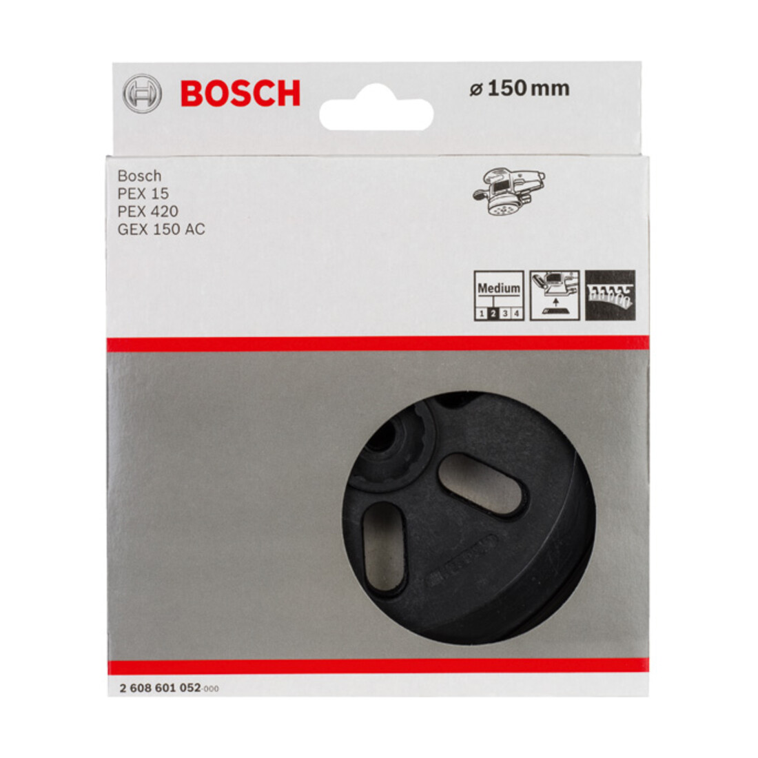 Plateau-support moyen Bosch 150 mm pour GEX 150 AC PEX 15 AE