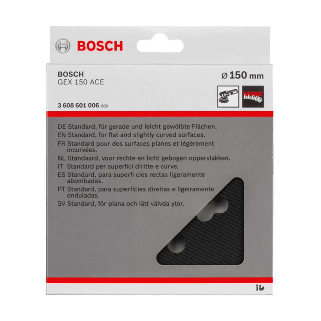 Plateau-support moyen Bosch 150 mm pour GEX 150 ACE
