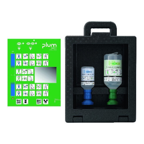 PLUM Boîte murale pour lavage oculaire IBOX 2, 500 ml + 200 ml
