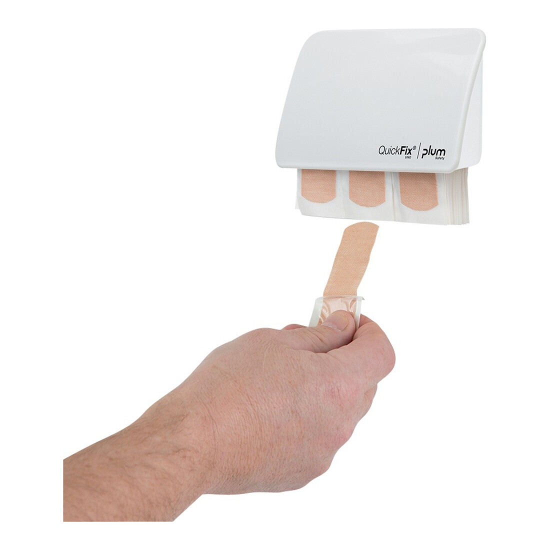 PLUM Pflasterspender QuickFix® UNO L130xH85xP35 mm blanc brillant