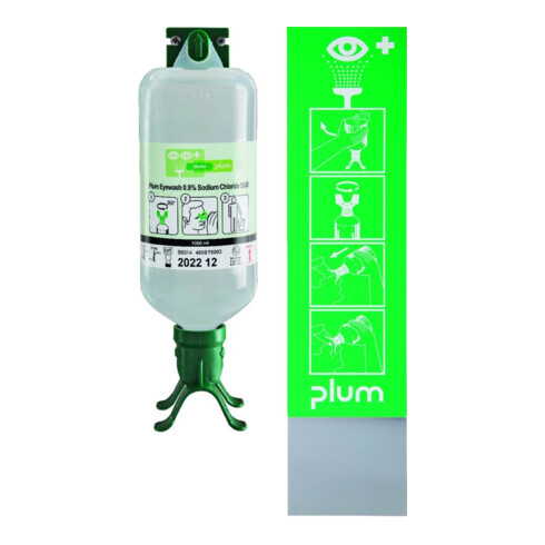 PLUM Station de lavage oculaire Duo, incl. 1 flacon 1000 ml