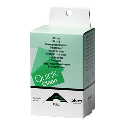 Plum Wundreinigungstuch QuickClean Nachfüllbox f.Erste-Hilfe-Station 40 St./Packung