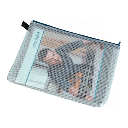 Pochette avec fermeture Eichner L240xL340mm avec fermeture éclair bleu
