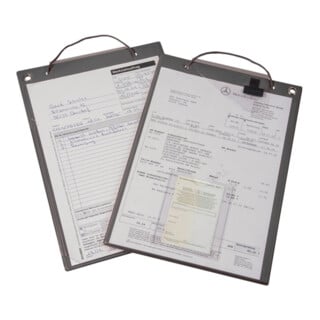 Pochette et support de documents avec fermeture velcro et 2 compartiments DIN A4 noir UE=10 pcs.