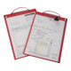 Pochette et support de documents avec fermeture velcro et 2 compartiments DIN A4 rouge UE=10 pcs.-1