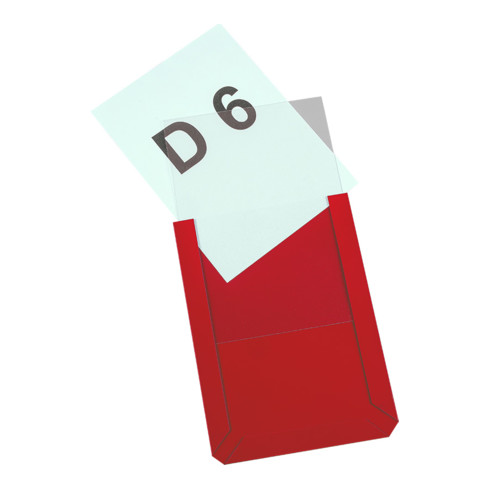 Pochette transparente magnétique Eichner en PVC rigide DIN A6 vertical 114 x 154 x 3 mm rouge