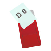 Pochette transparente magnétique Eichner en PVC rigide DIN A6 vertical 114 x 154 x 3 mm rouge
