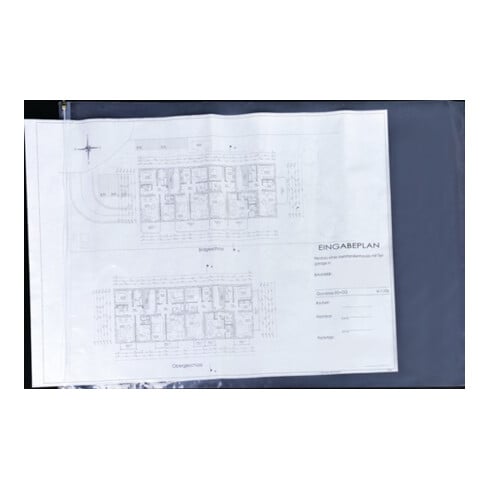 Pochettes de protection p. plans 480 x 640 mm fermeture coulissante 2-côté trans