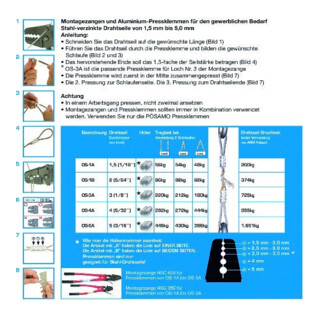 PÖSAMO Alu-Pressklemmen OS-5A f.Drahtseil-Ø 5,0mm a20St