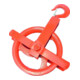 PÖSAMO Klobenrad Stahl rot-lack. für Seil-Ø b.25,0mm