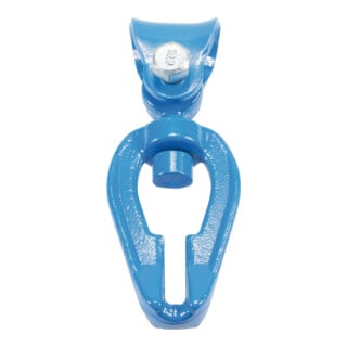 PÖSAMO Seilgleitbügel 7/8 GK10 verg.Stahl blau, drehbar