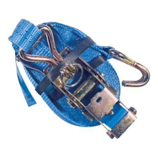 PÖSAMO Zurrgurt Ratsche u.Hacken 2,5x500cm blau