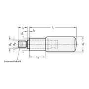 Poignée cylindrique pivotante GN 798 d1 22 mm d2 M 8 mm d3 14 mm GANTER-4