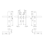 Poignée de porte Hoppe Stockholm 76G/3331/3440/1140 ES1 SK2 PZ carré 8/10mm-4