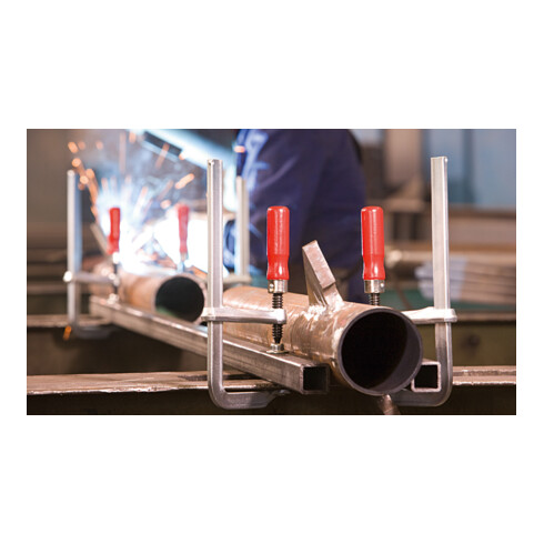 Poignée bois et rotule amovible en acier avec protections Bessey