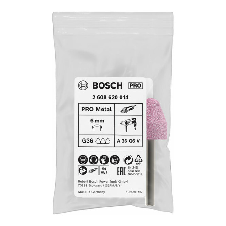 Pointe conique montée Bosch conique moyenne dure 6 mm 60 mm 20 mm 20 mm 25 mm