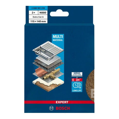 Polaire Bosch Expert N880 pour ponçage à la main, 115 x 140 mm, grossièrement A