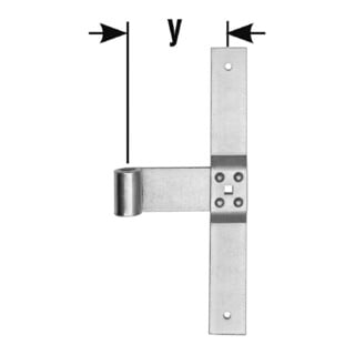 POLLMANN bande centrale HT 21 pour axe 16mm, 300mm fer, galvanisé clair