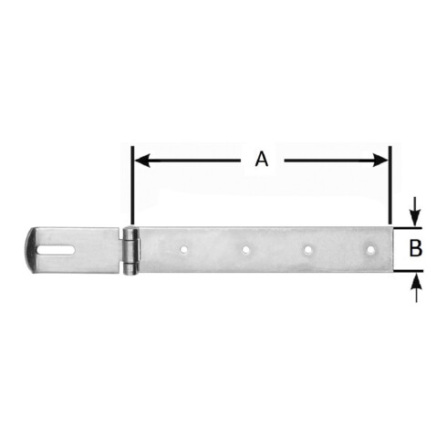 POLLMANN berfalle exécution droite 200 mm galvanisé clair