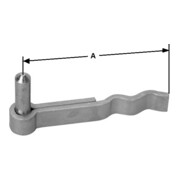POLLMANN Crochet F, 13 mm, avec languette ondulée pour encastrement, fer, galvanisé clair