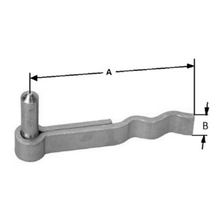POLLMANN Crochet F, 13 mm, avec languette ondulée pour encastrement, fer, galvanisé clair