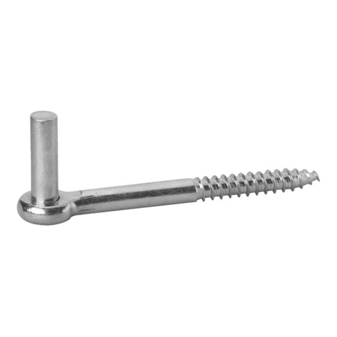 POLLMANN Crochet J, 13 mm, avec filetage bois à visser, fer, galvanisé clair