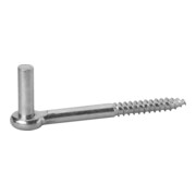 POLLMANN Crochet J, 13 mm, avec filetage bois à visser, fer, galvanisé clair