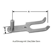 POLLMANN Haken E,16mm,1/2 Stein zum Einmauern,Eisen galvanisch hell verzinkt