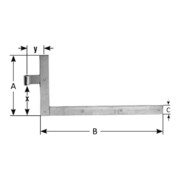 POLLMANN Paumelles d'angle 17,S, pour goupille 20 mm H 400 x L 1000 mm galvanisé clair