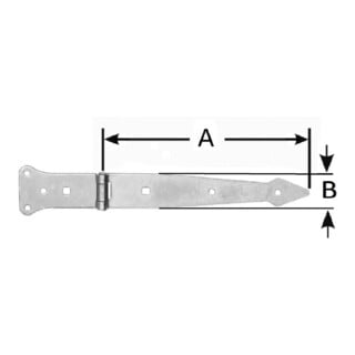 POLLMANN Werfgehänge leicht,400mm Eisen galvanisch hell verzinkt