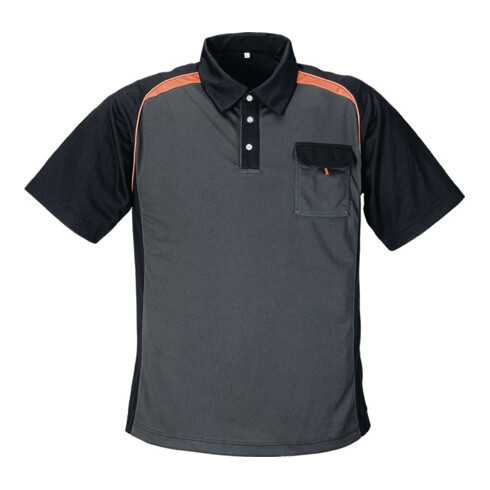 Poloshirt homme Terratrend CoolDry gris foncé/noir/orange