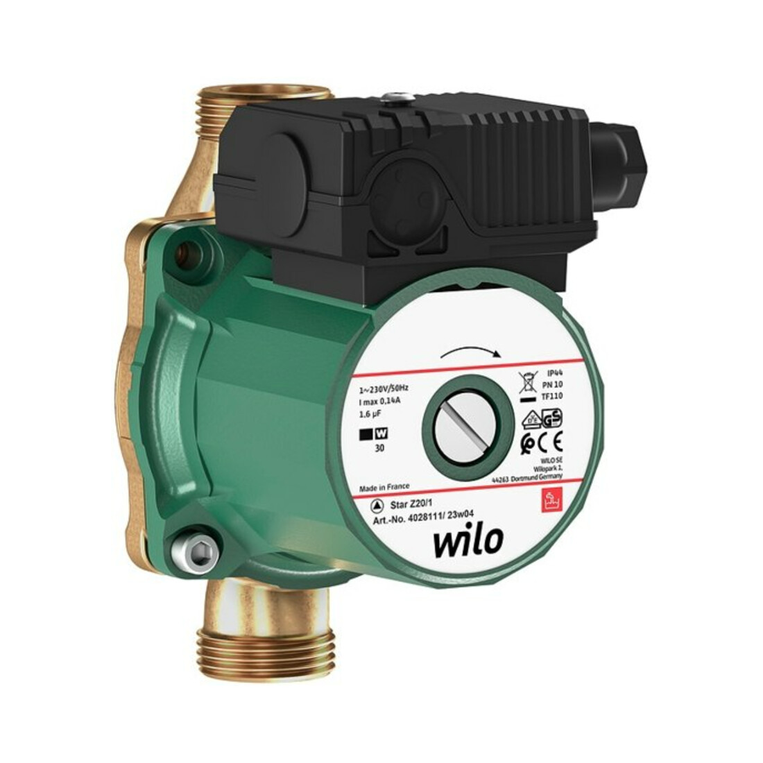 Pompe de circulation d'eau potable Wilo STAR STAR Corps de pompe en laiton Z 20/1